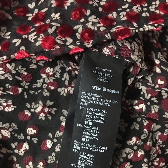 The Kooples Cherry Flower Red Polkadot Top - Picture 3 of 4